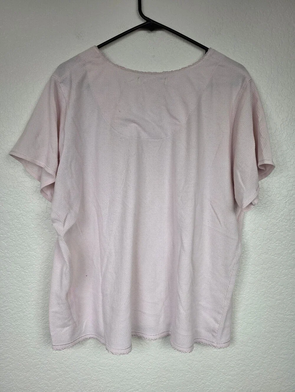 Earth Angels Pink Floral Embroidered Button-Up Shirt 1X